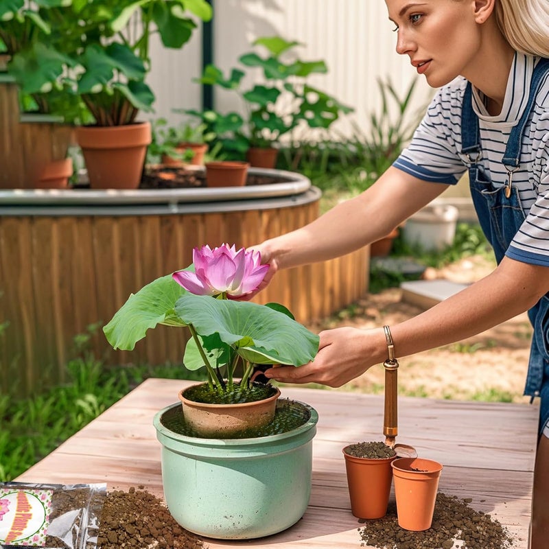 Doter تربة مائية للنباتات - 2.2 رطل، تربة أكواريوم طينية مناسبة للبرك الصغيرة والنباتات المائية مثل اللوتس وزهرة الماء، آمنة للأسماك والحياة المائية - Image 5